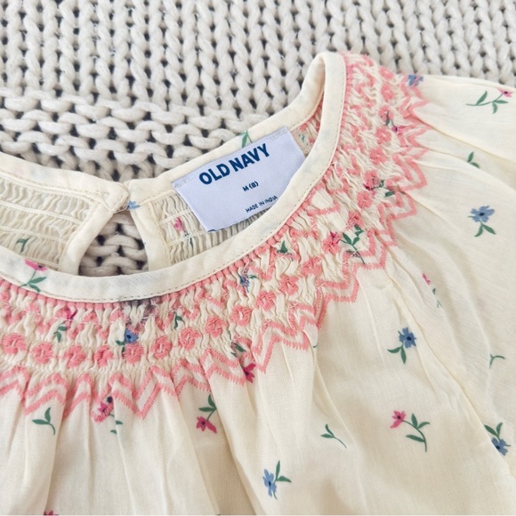 NWOT Old Navy Cream Kids Shirt with Pink and Blue Accents Size M (8) - Picture 3 of 5